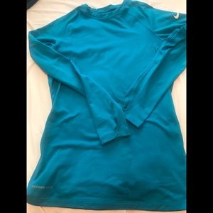 Women’s Medium -Nike Pro Combat Teal Fitted Top